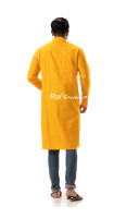 Men's Cotton Straight Plain Yellow Punjabi (NS81)